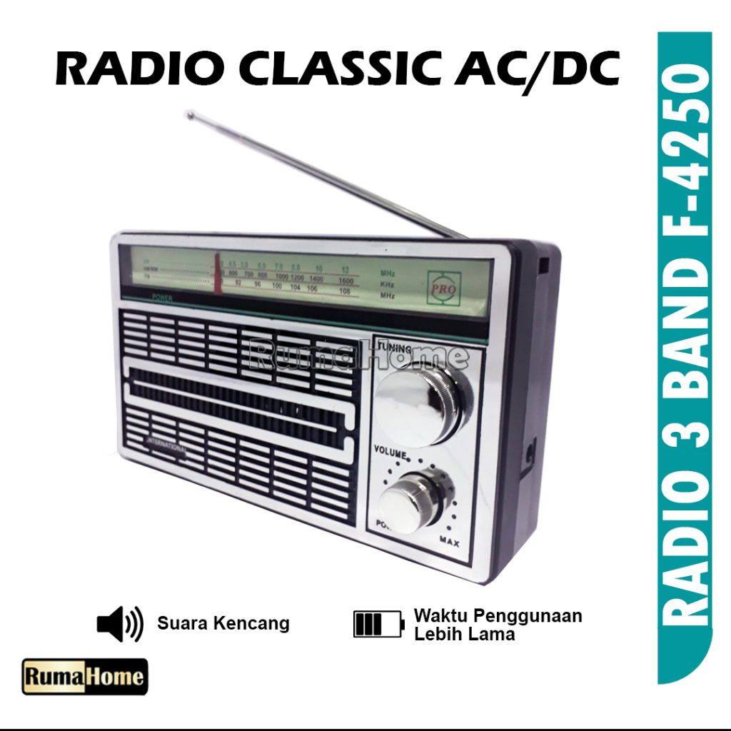 Jual RADIO AC/DC 4250 PORTABLE INTERNATIONAL 2 BAND FM - AM ANTIK ...