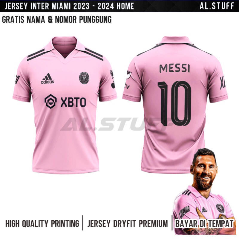 Jual Baju Jersey Inter Miami Messi Premium Terbaru Gratis Nama Dan Nomor Punggung Shopee