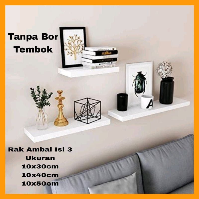 Jual Rak ambal minimalis Rak ambal dinding Rak ambal melayang | Shopee ...