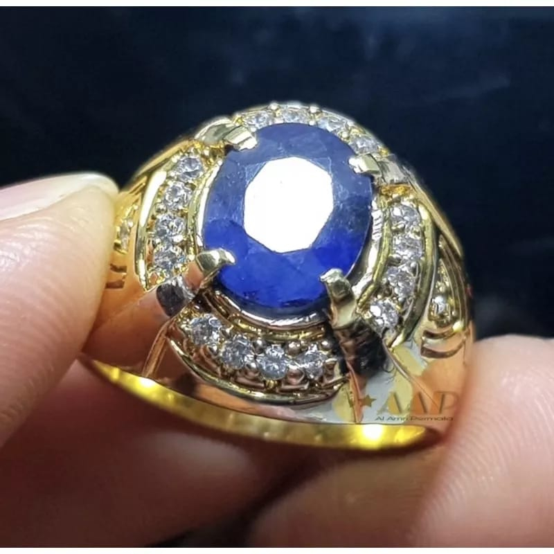 Jual Batu Cincin Pria Royal Blue Sapphire Asli Super Mewah HQ termurah ...