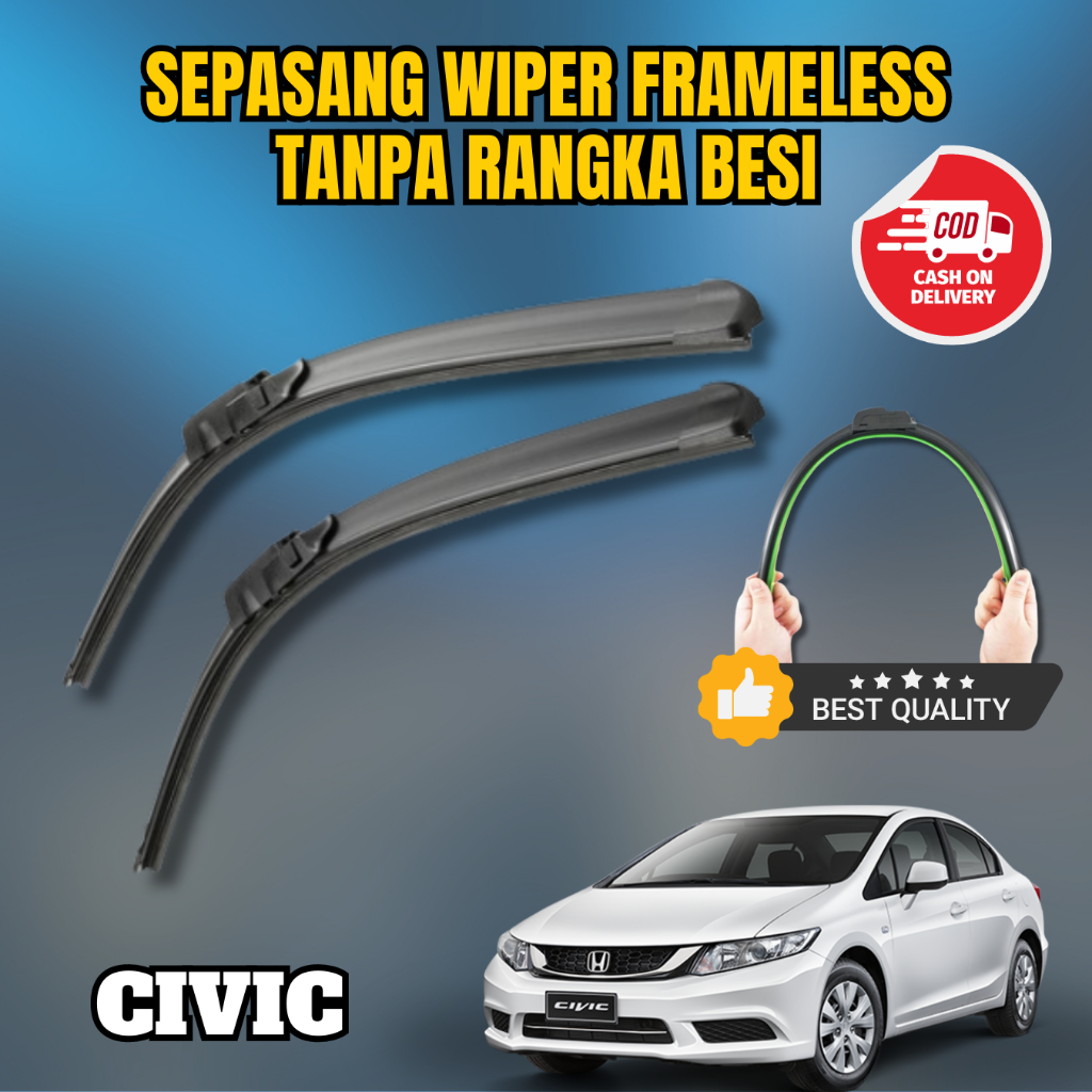 Jual Wiper Frameless Mobil Honda Civic Sepasang Satu Set Tipe Lama Dan