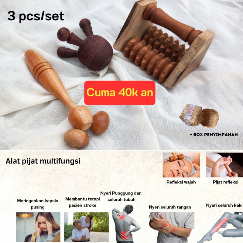 Jual Paket Alat Pijat Kayu / Alat Pijat Tradisional /Refleksi/Roller ...