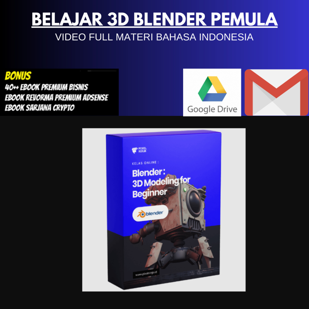 Jual Belajar Membuat 3D Modeling Menggunakan Blender Bahasa Indonesia ...