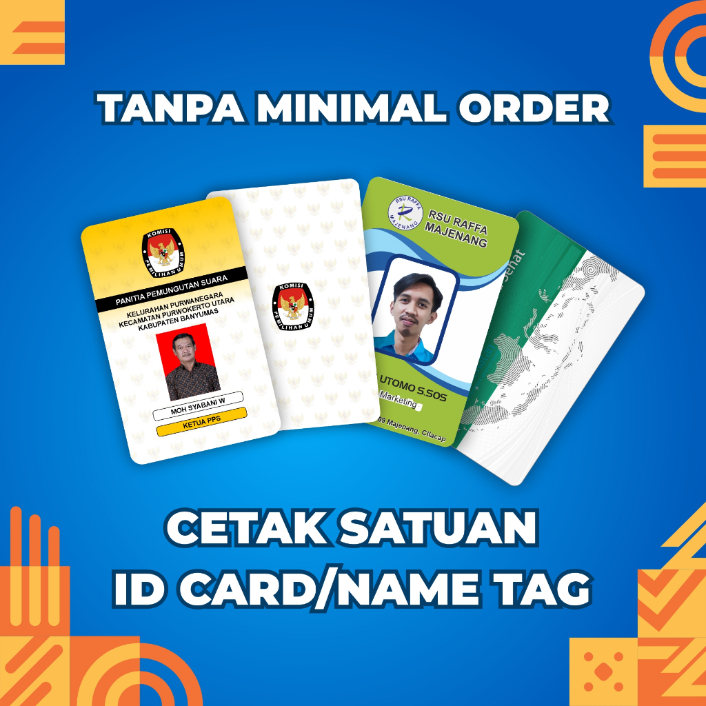 Jual Cetak Id Card Bahan Pvc Premium Kartu Member Kartu Pelajar Id Card