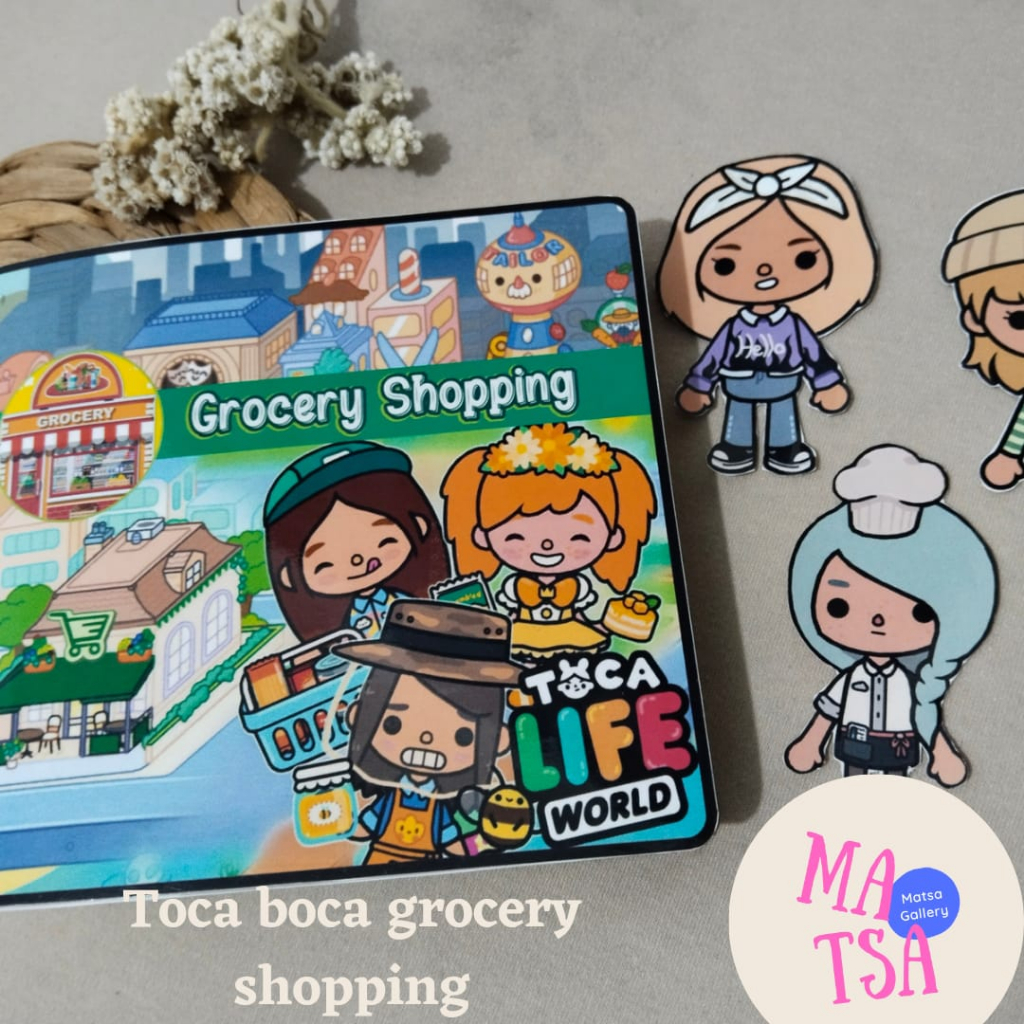 Jual Paper doll toca boca grocery shop toka boka life world mall market