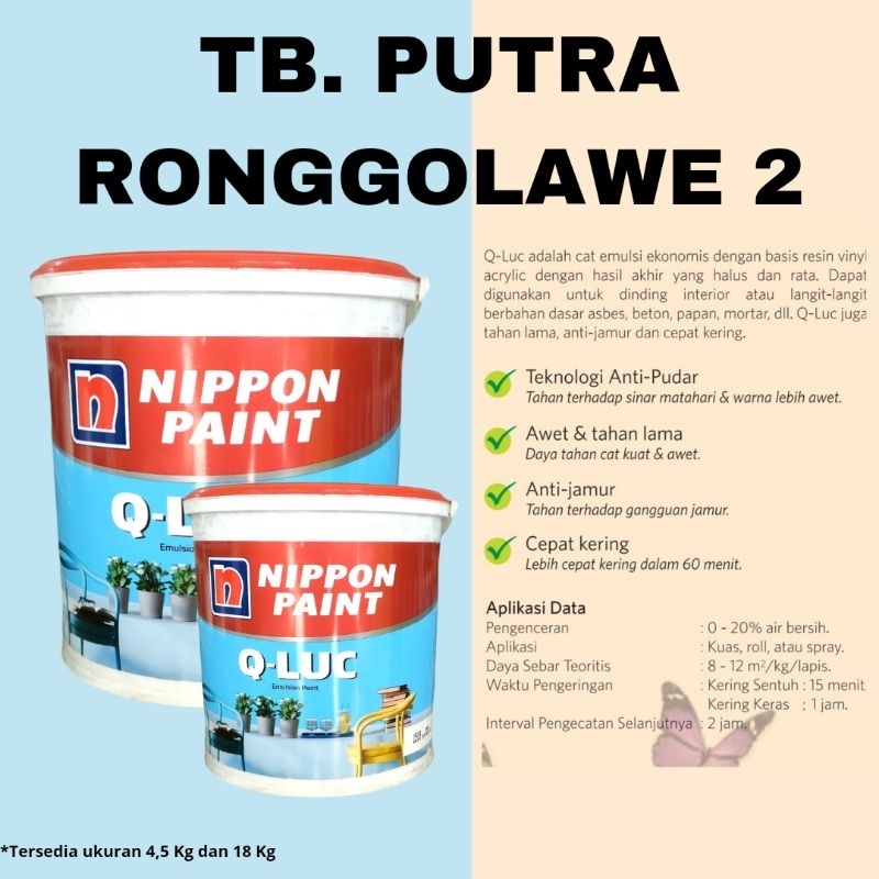 Jual Cat Tembok Nippon Paint Q-Luc 20 Kg | Shopee Indonesia