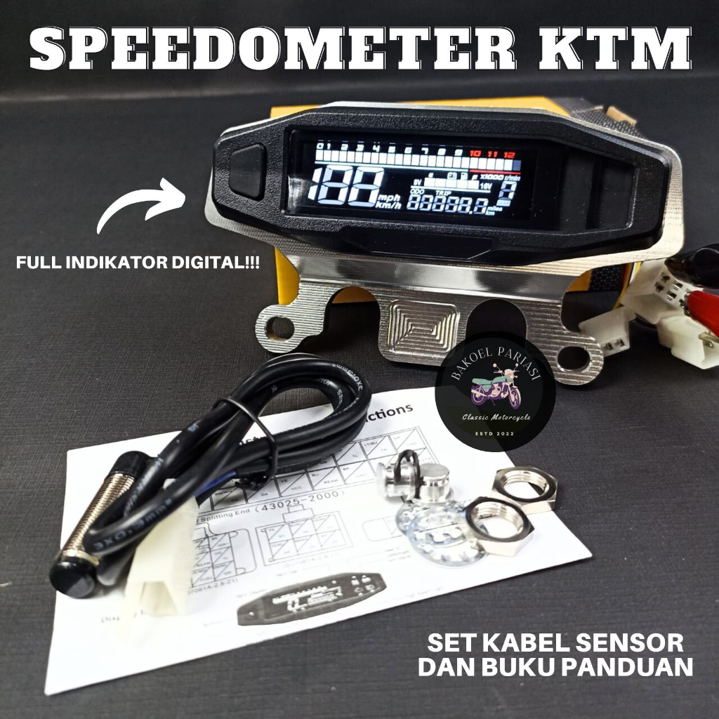 Jual Speedometer Ktm Mos Digital Spidometer Digital Ktm Mos Set Sensor Speed Universal Speedo