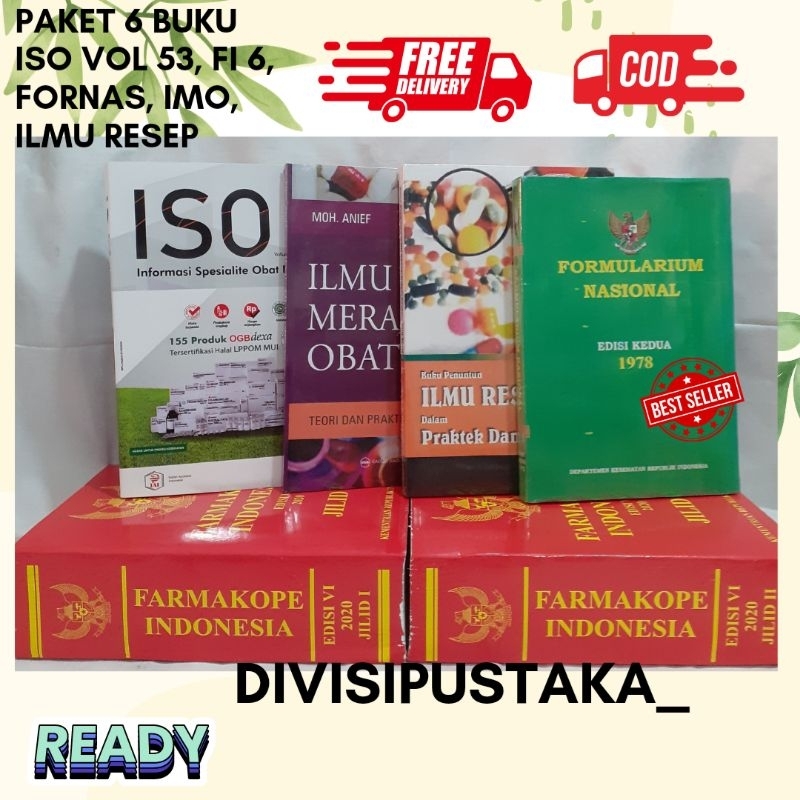 Jual Paket 6 Buku Farmasi FARMAKOPE INDONESIA Edisi 6 (FI 6), IMO ...