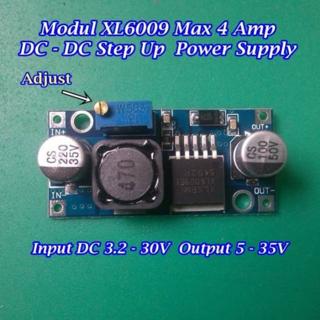 Jual [STEP UP] Modul Step Up Boost Inverter XL6009 in 3V-30V out 3.5 ...