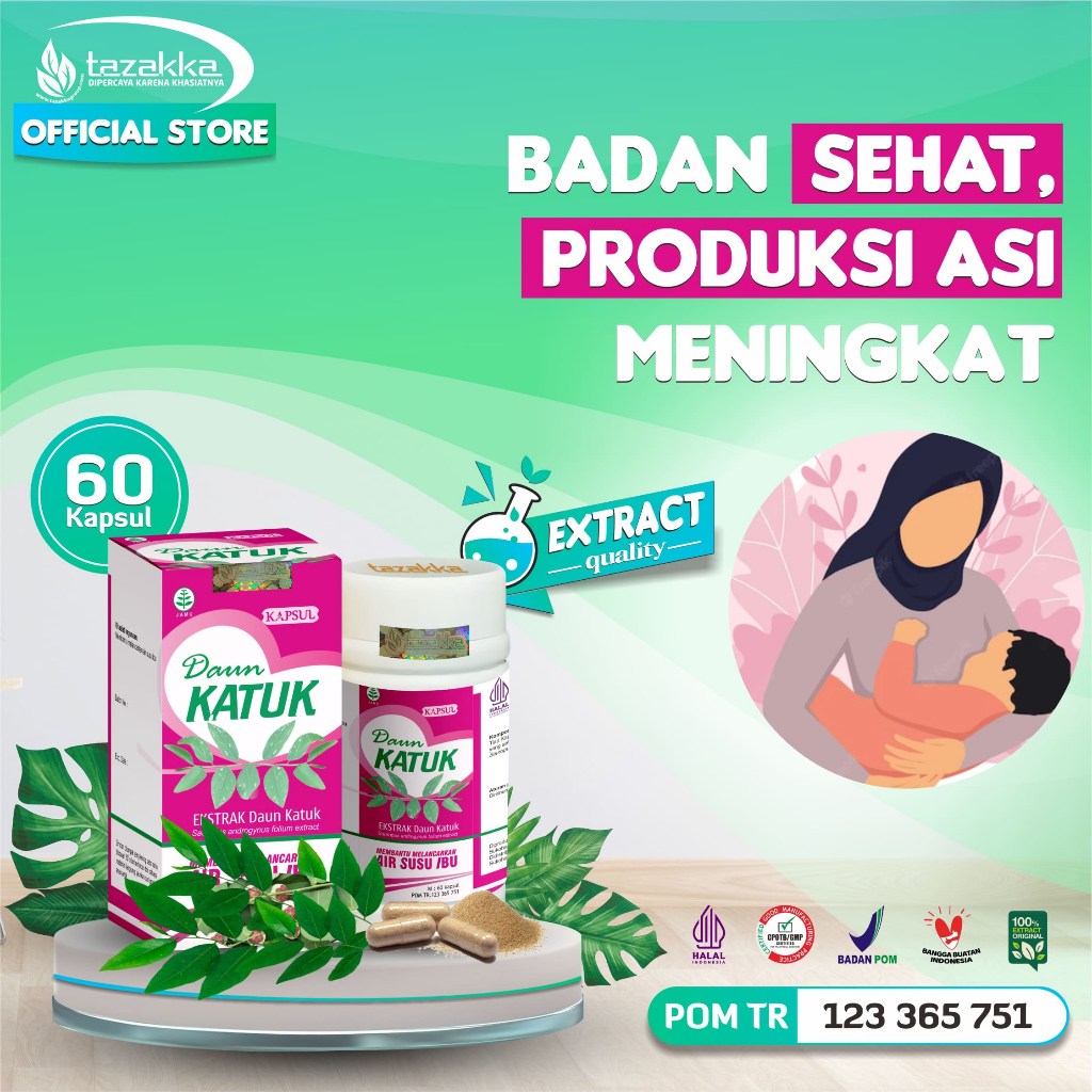 Jual Ekstrak Daun Katuk Tazakka 60 Kapsul Original Halal Bpom Obat Asi