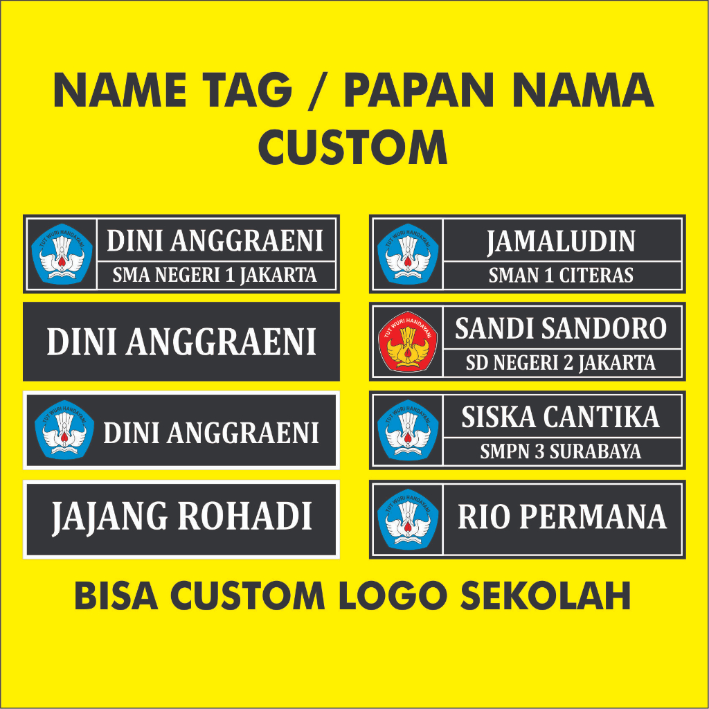 Jual NAME TAG RESIN || PAPAN NAMA || NAMA DADA || NAME TAG SMA SMP SD ...