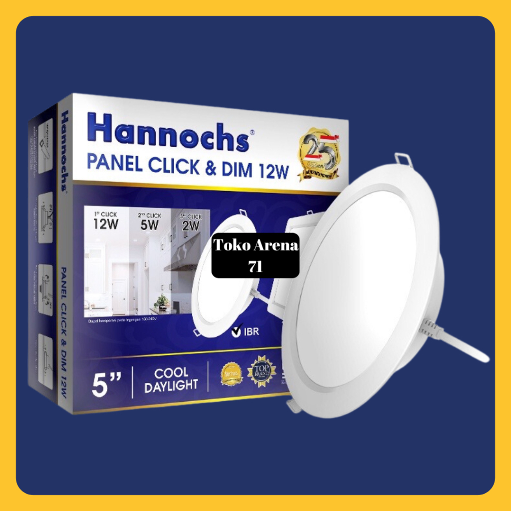 Jual Lampu Hannochs Downlight LED Panel Click & Dim 12W 12WATT IBR IBS ...