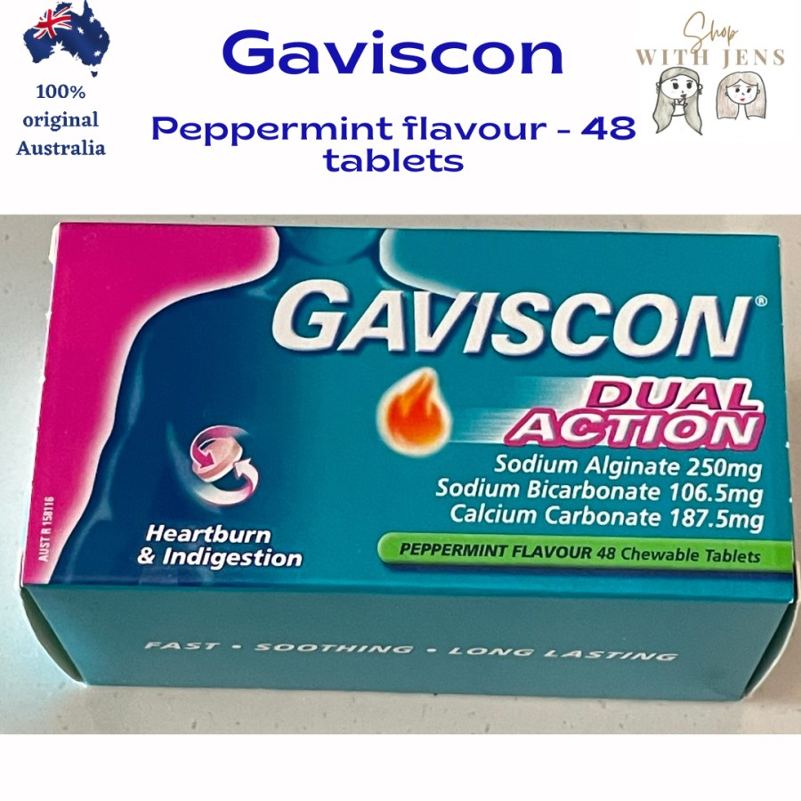 Jual Gaviscon Dual Action Tablets For Heartburn And Indigestion 48 Pack ...