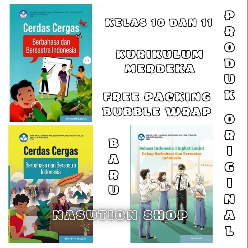 Jual Buku Bahasa Indonesia Kelas 1 2 / 10 11 SMA Kurikulum Merdeka ...