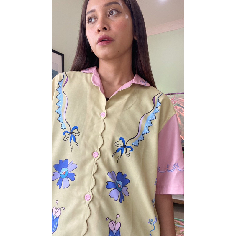 Jual Massicot Aiille Shirt (Ribbon/Button) | Shopee Indonesia