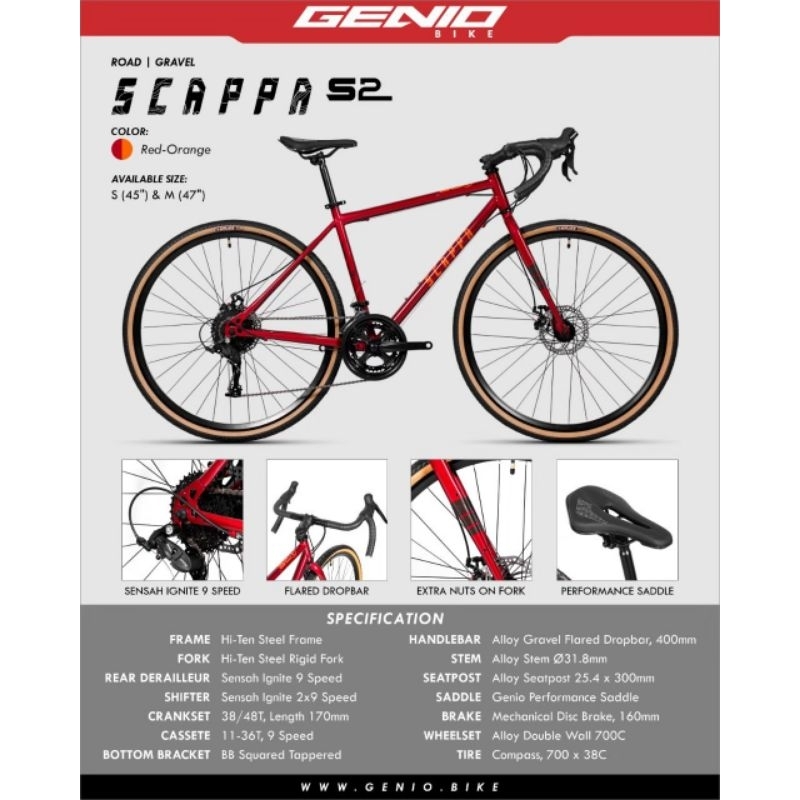 Jual SEPEDA BALAP ROADBIKE GRAVEL GENIO SCAPPA S2 BY UNITED BIKE FRAME ...