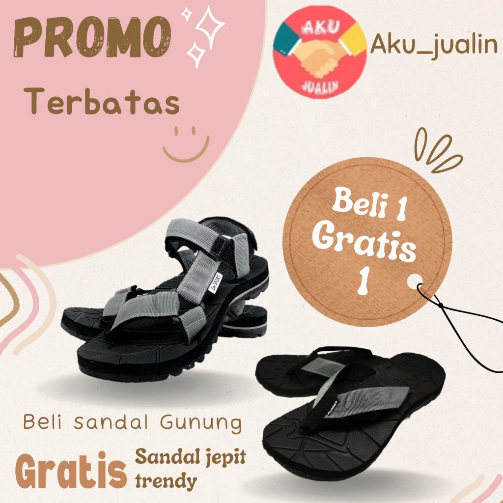 Sandal Gunung Outdoor Gratis Sandal Jepit Gunung