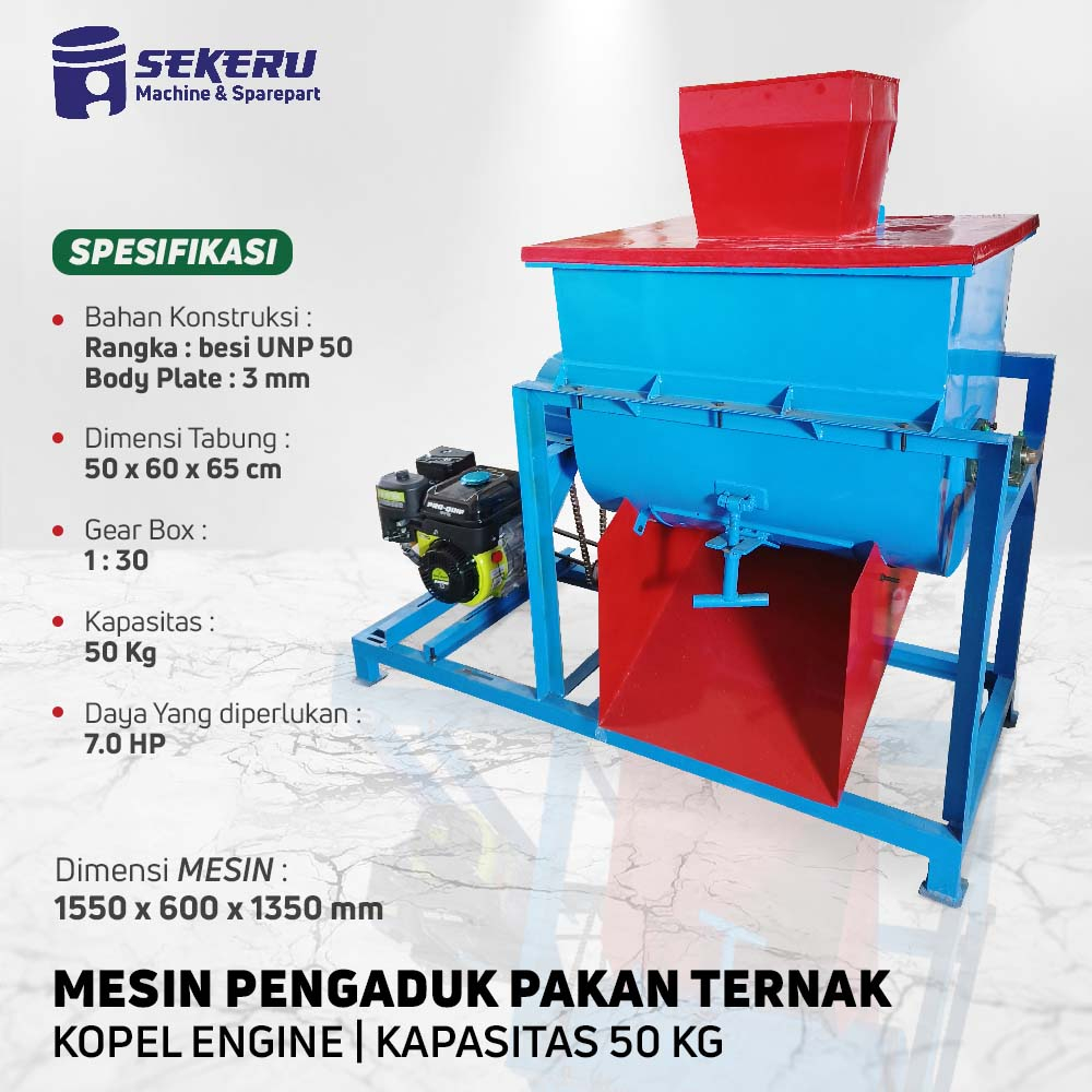 Jual MESIN PENGADUK PAKAN TERNAK QUAD 50KG PENGGERAK BENSIN | Shopee ...