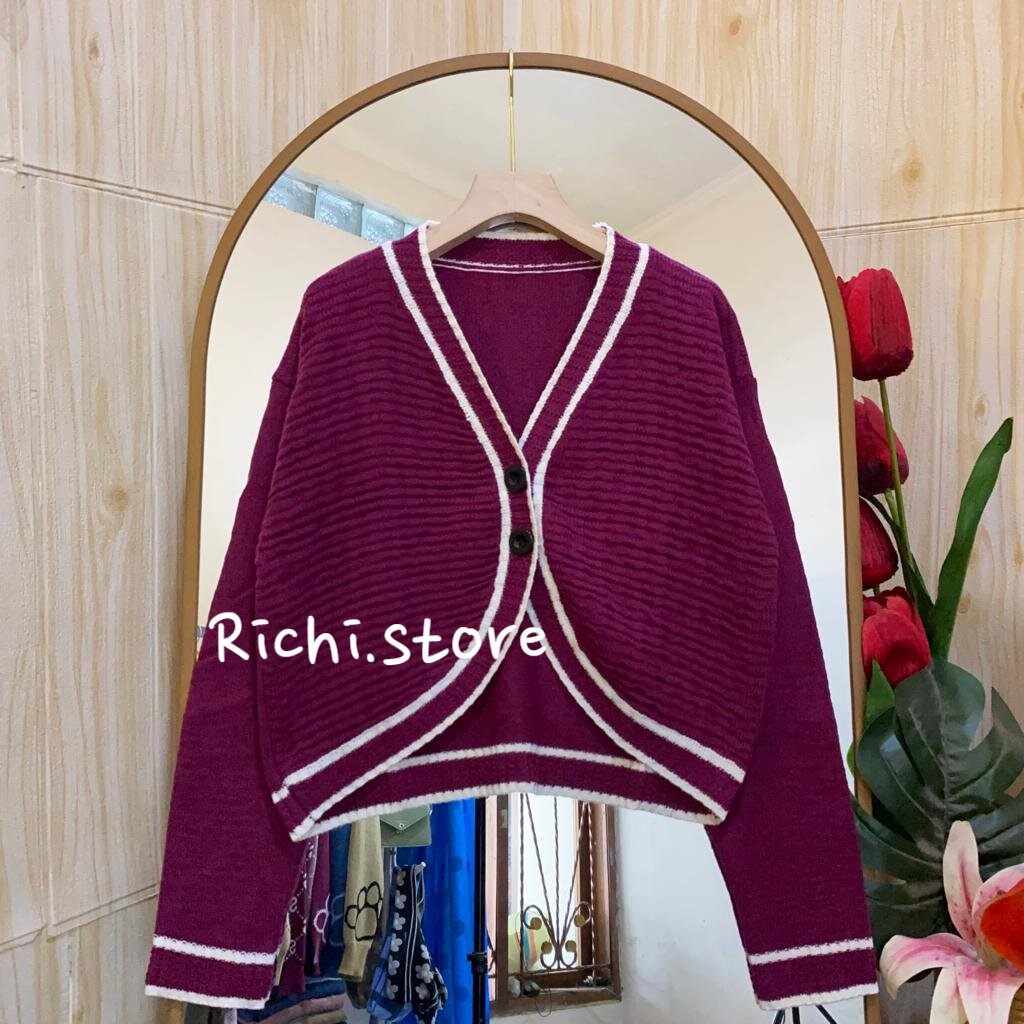 Jual Rachel bolero rajut wanita aksen kancing | Shopee Indonesia