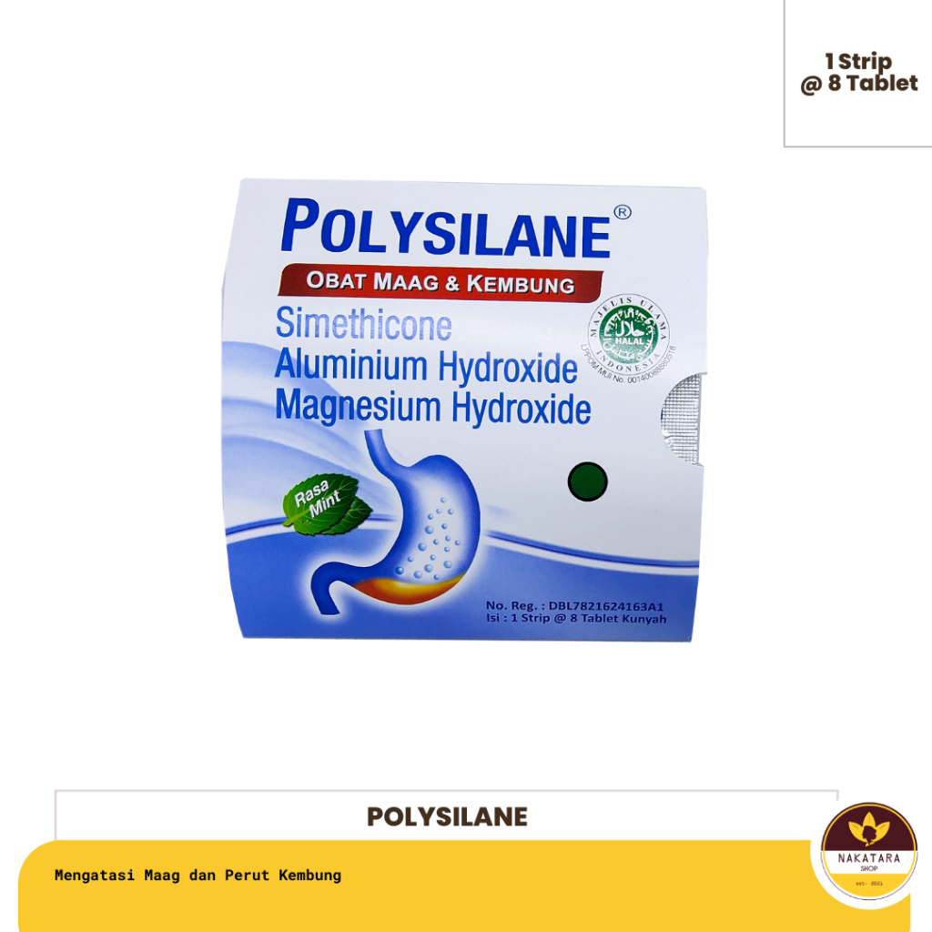 Jual POLYSILANE PEREDA MAAG DAN PERUT KEMBUNG ISI 8 TABLET | Shopee ...