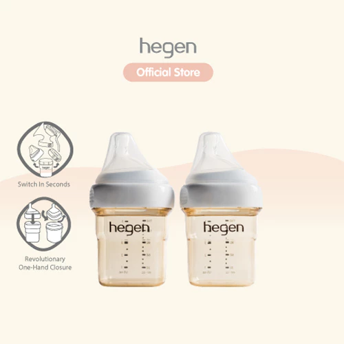 Hegen PCTO™ 150ml/5oz Feeding Bottle PPSU, 2-Pack with Slow Flow Teats (1 to 3 months)