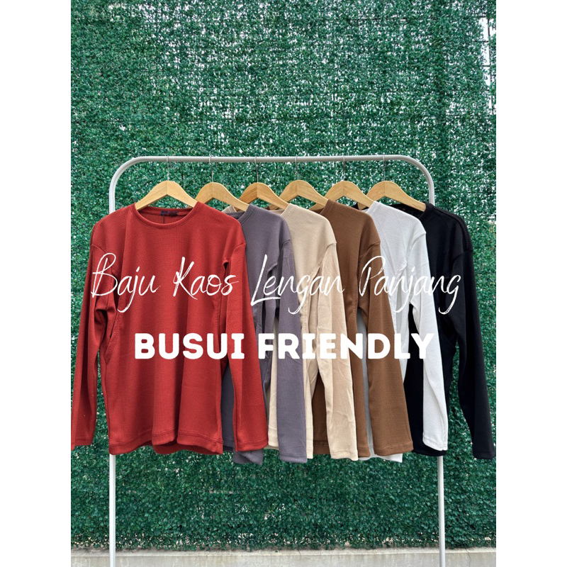 Jual READYBASIC - BAJU KAOS BUSUI LENGAN PANJANG BAHAN KATUN WAFER ...