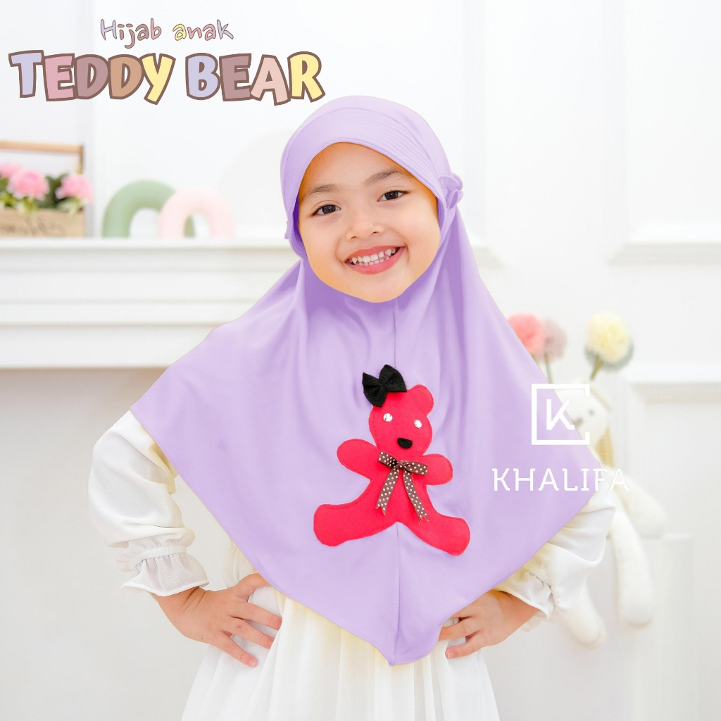 Jual Jilbab Anak Bergo Karakter BEAR Kerudung Anak Tali Karet / Jilbab ...