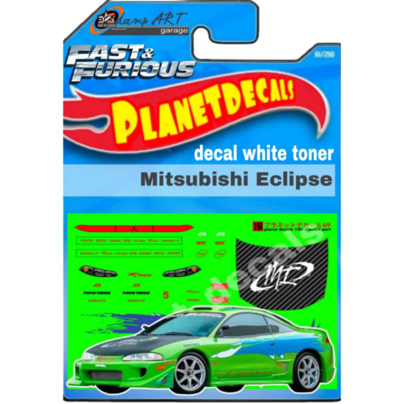 Jual Decal Hot Wheels Fast and Furious Mitsubishi Eclipse BRIAN O ...
