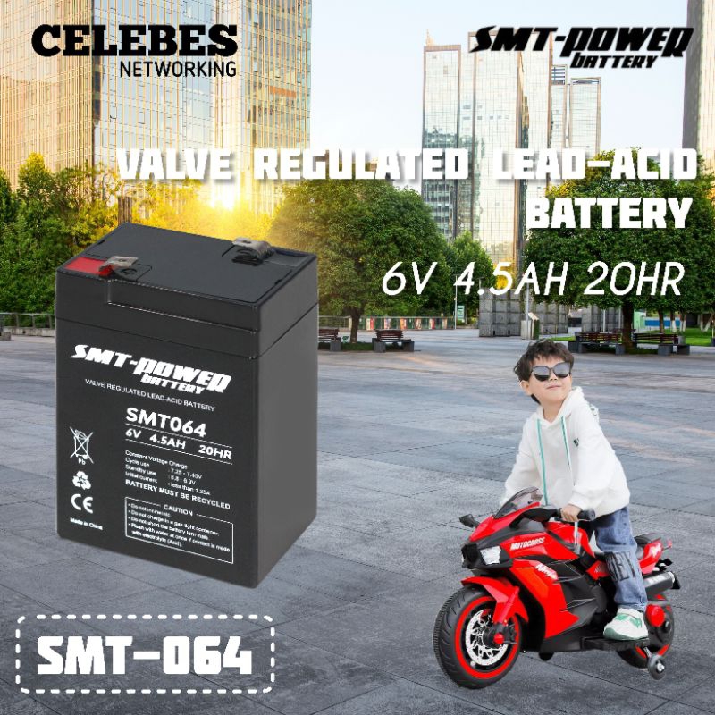 Jual SMT064 Battery 6V 4.5AH / 4,5AH 20HR Baterai Mainan Aki Motor Anak ...