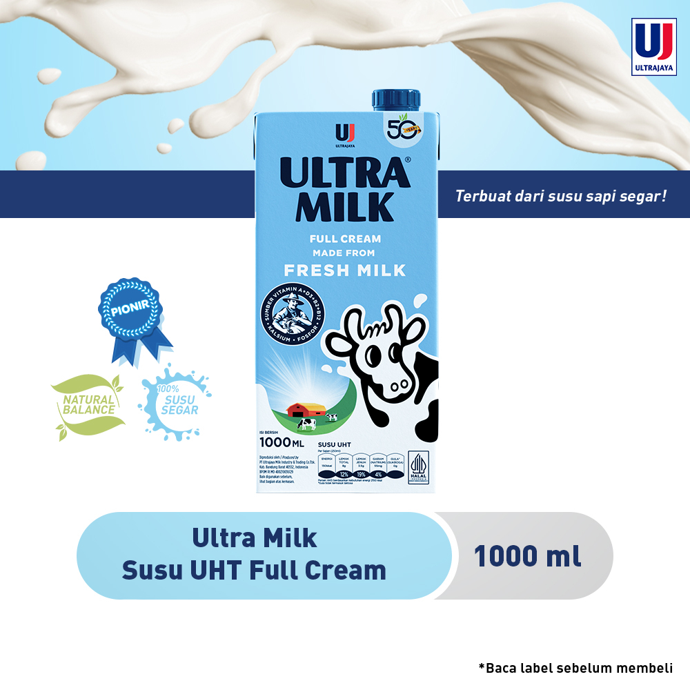 Jual Ultra Milk Susu Uht Full Cream 1l Shopee Indonesia 2664