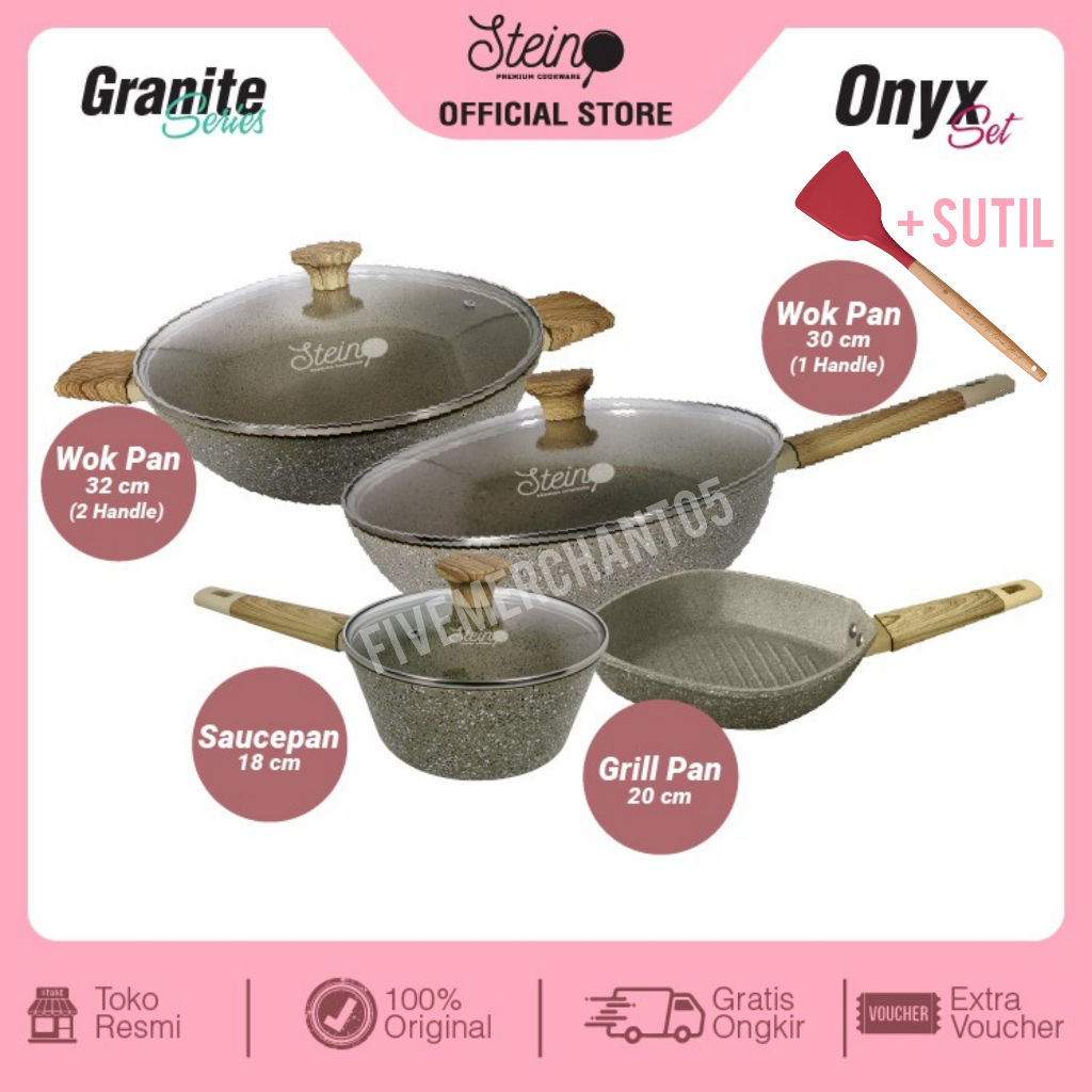 Jual Panci Steincookware Paket Onyx Set Panci Stein Granite Onyx Series