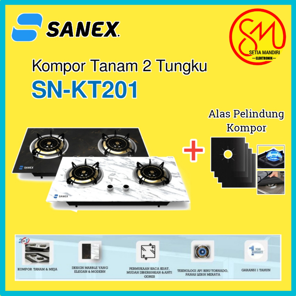 Jual Sanex Sn Kt201 Kompor Gas Tanam Meja Motif Marble 2 Tungku 2in1