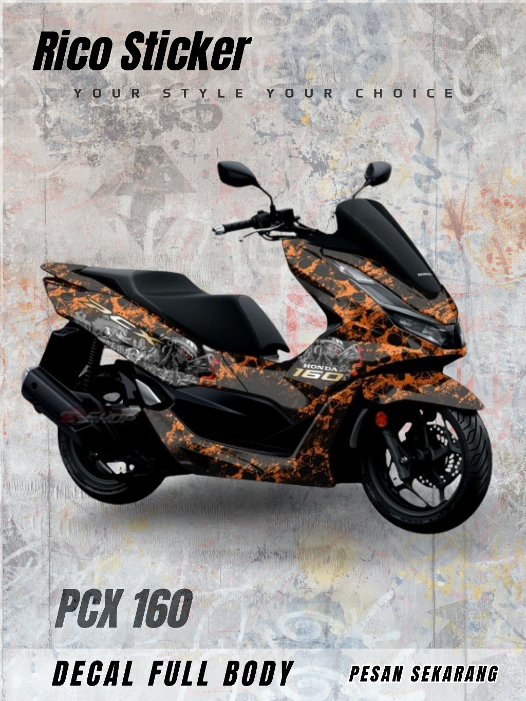 Jual Striping Stiker Decal Motor Honda PCX 160 2023 Full Body Sticker