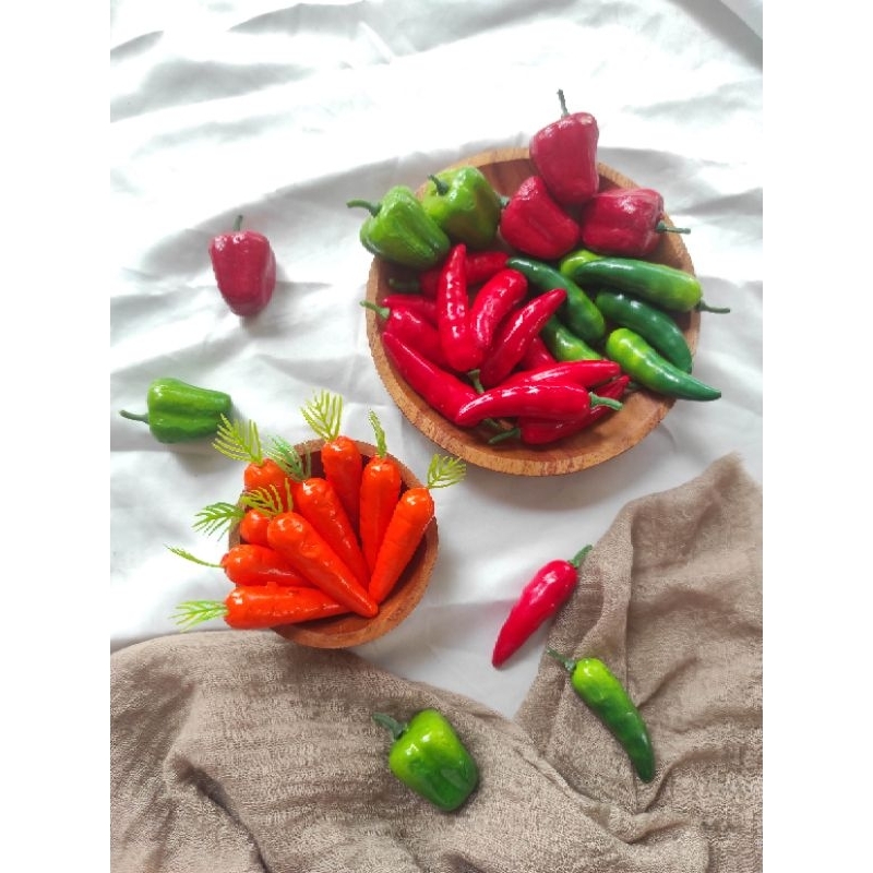 Jual Buah Palsu Cabai Cabe Chilli Artificial Foam Paprika Mini Properti ...