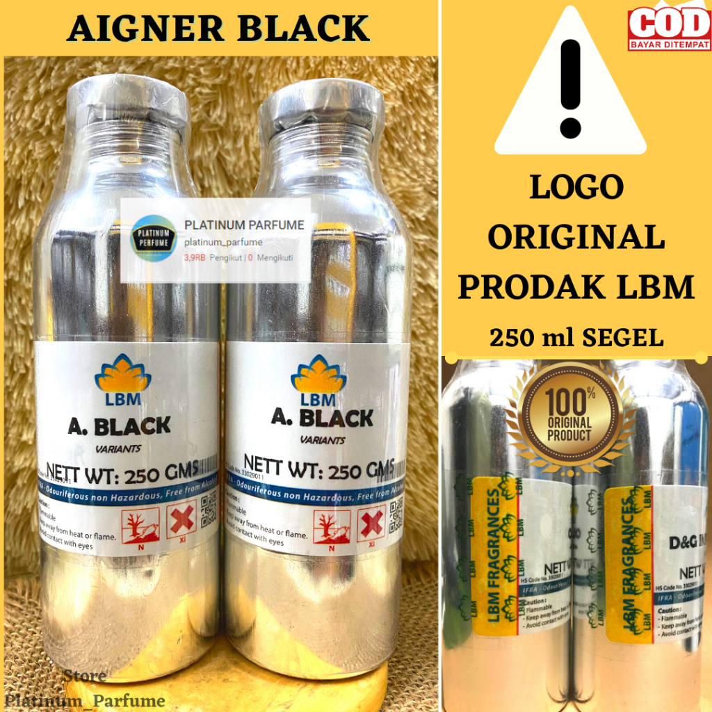 Bibit Parfum AIGNER BLACK 250 ML Segel LBM Fragrance Parfum PRia Non Alkohol Parfum Murni AIGOR BLACK MACBRAME