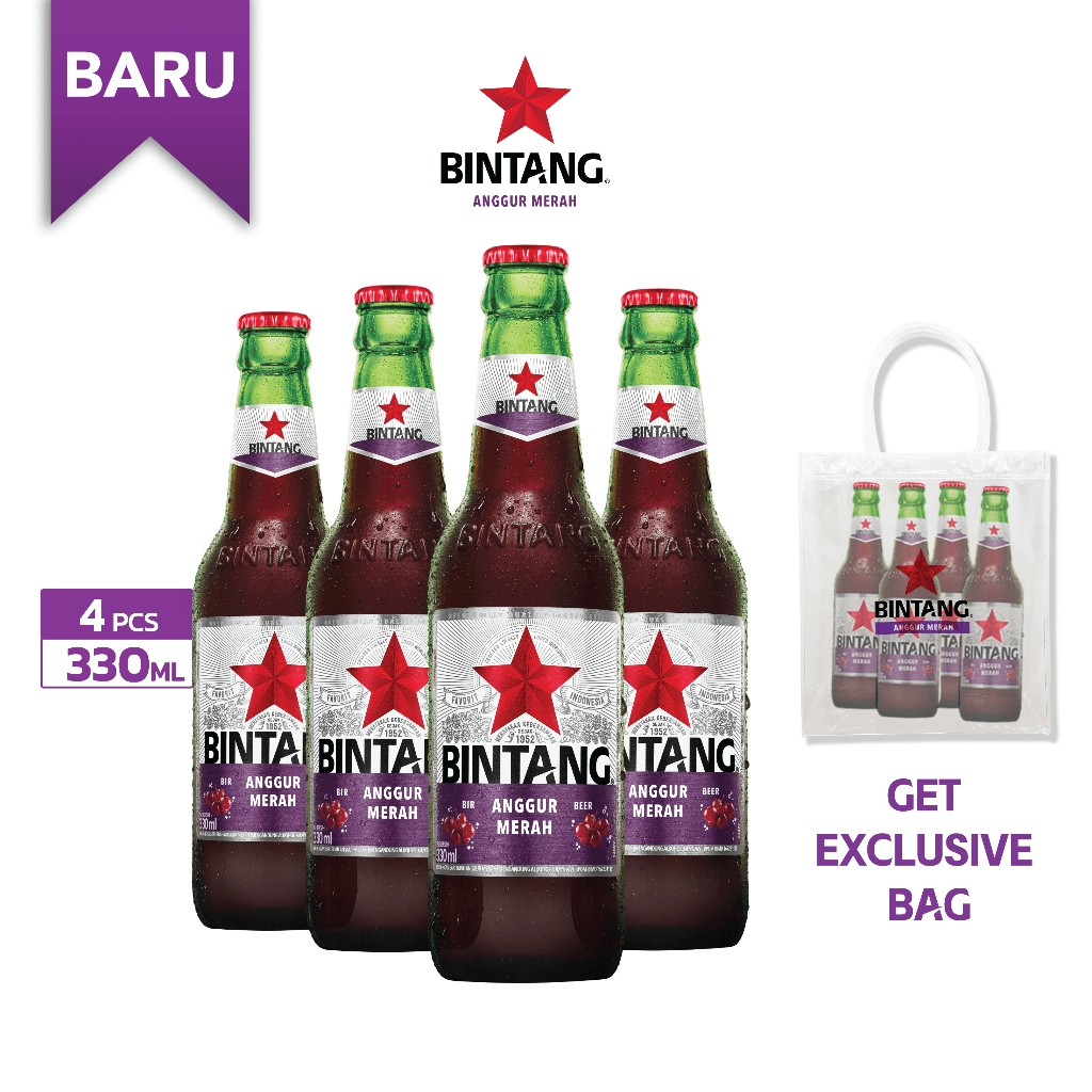 Jual Bir Bintang Anggur Merah Botol 330 Ml Shopee Indonesia 3416