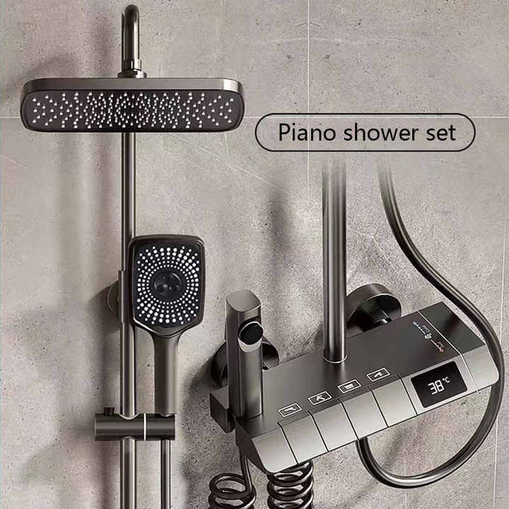 Jual Shower Head Constant Temperature Shower Set Gray Piano Keys All