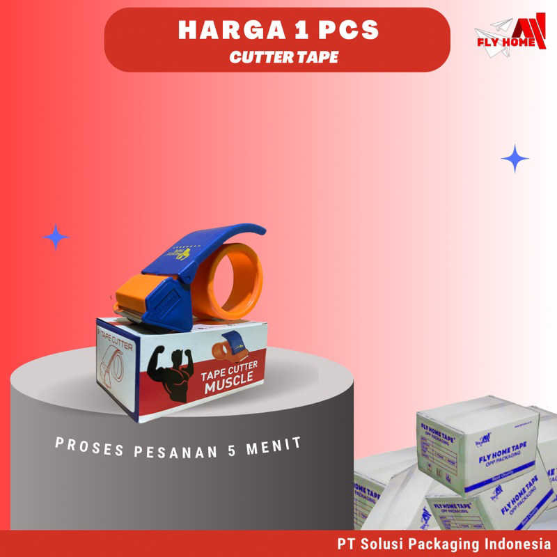 Jual FLYHOME Cutter tape 2inchi dispenser lakban 50mm alat pemotong