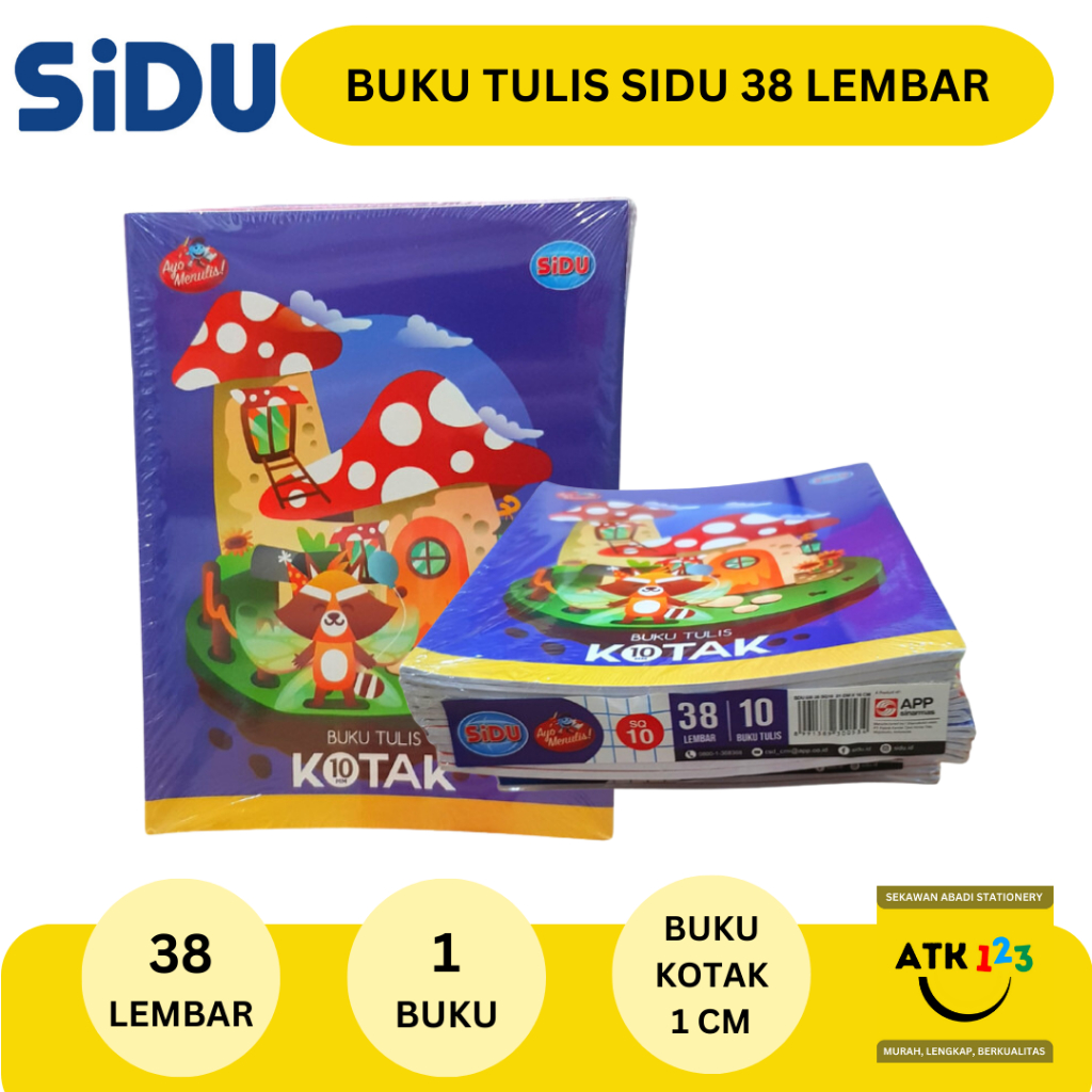 Jual Buku Tulis Sinar Dunia Sidu Isi 38 Lembar Buku Kotak 10mm 1cm