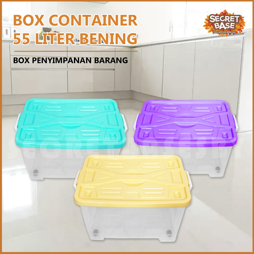 Jual BOX CONTAINER 55 LITER + RODA - Kontainer Box Plastik / Kotak ...