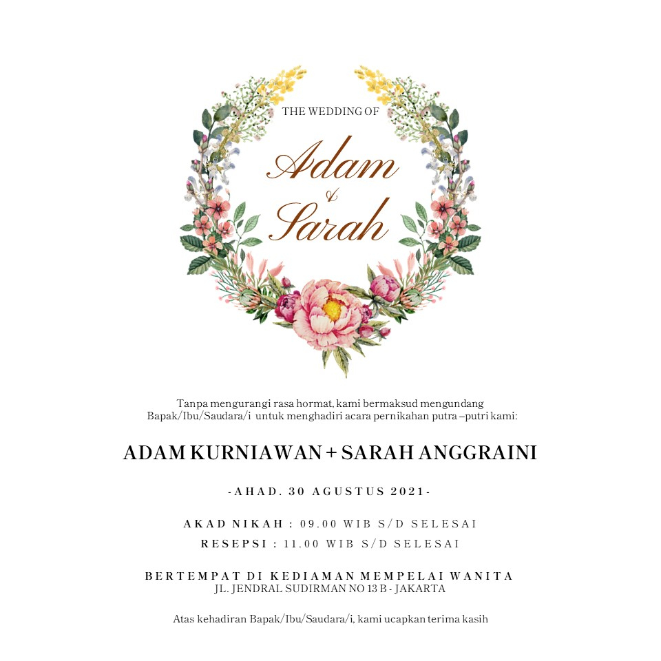Jual Undangan Pernikahan Digital simple tema islami Format Gambar dari