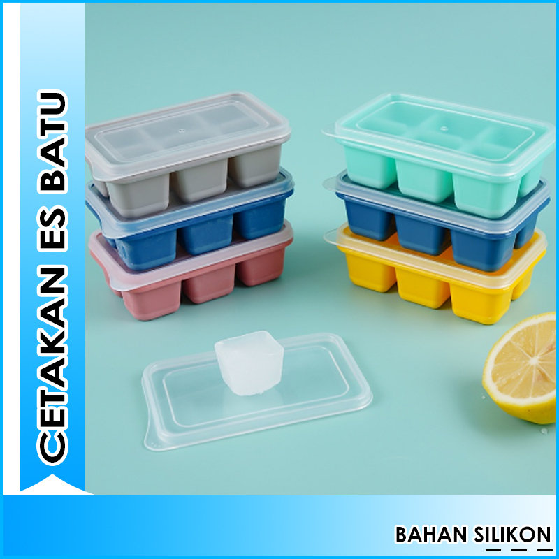 Jual Cetakan Es Batu Silikon Dengan Tutup BPA Free Besar Jumbo Kristal