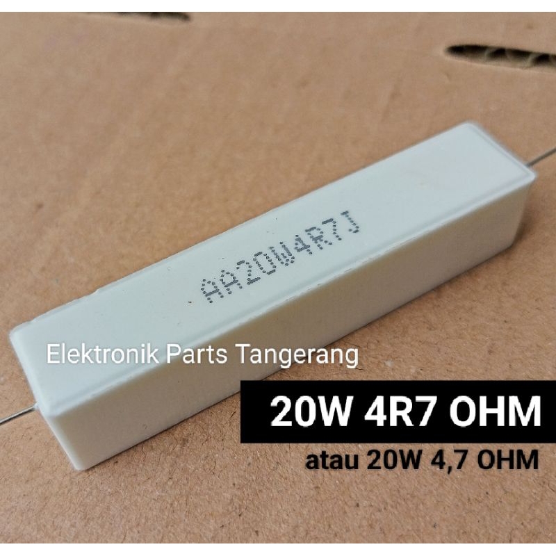 Jual RESISTOR 20W 4R7 OHM RESISTOR 20W 4,7 OHM RESISTOR 20WATT 4.7 OHM ...
