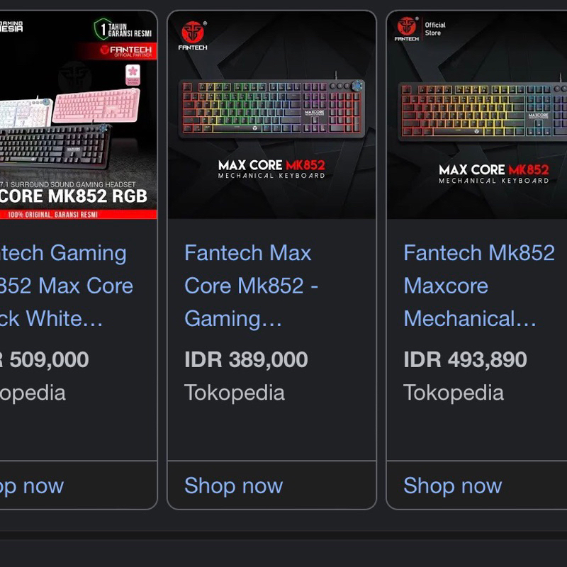 Jual Fantech Maxcore Mechanical Keyboard Gaming Second Preloved ...