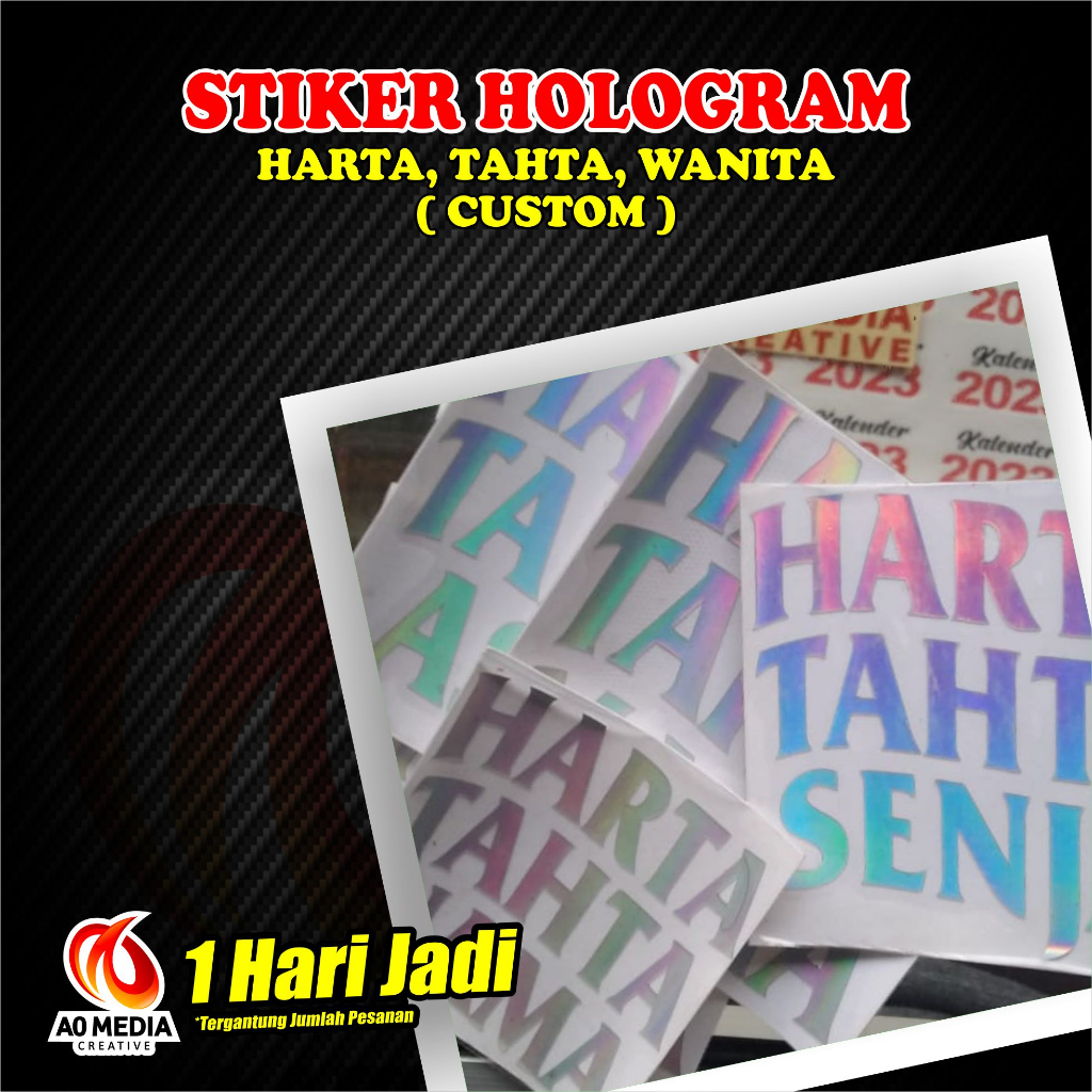 Jual Stiker Hologram Harta Tahta Wanita Custom Shopee Indonesia 2145