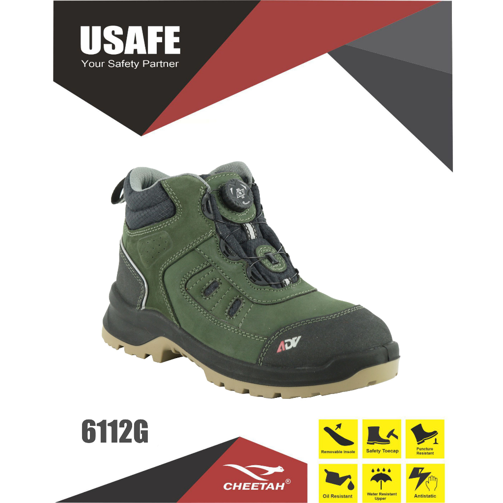 Jual (GARANSI + BONUS) Sepatu Safety Cheetah ADV Jubatus 2.0 Forest