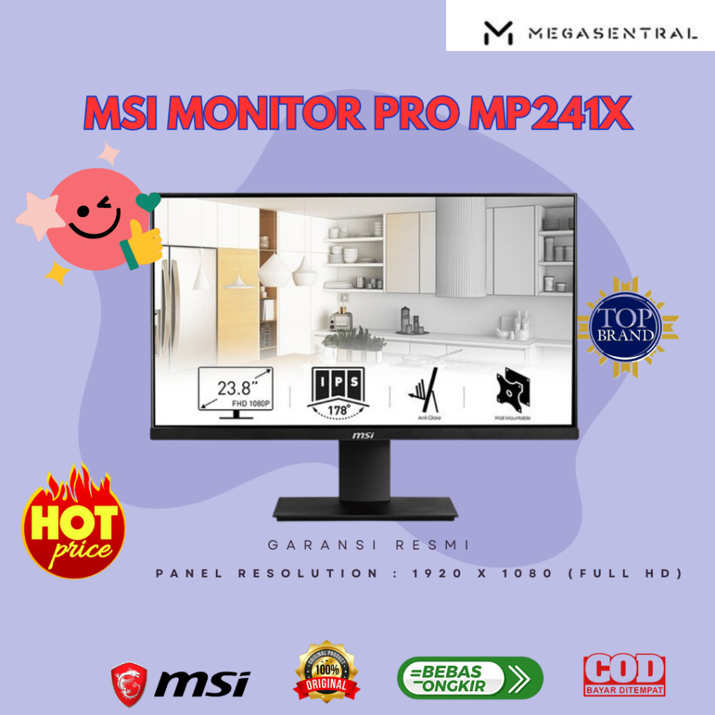 Jual MSI MONITOR PRO MP241X - 23.8 inch Full HD VA 75Hz - Monitor 24 ...