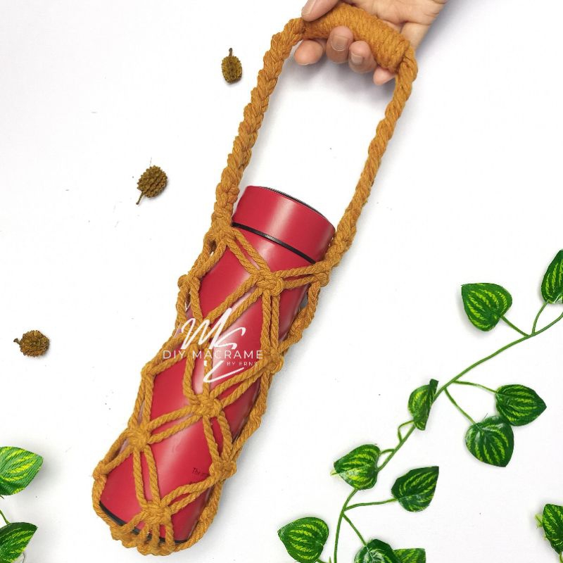 Jual Tas thumbler makrame / Bottle holder macrame / Tas sarung botol