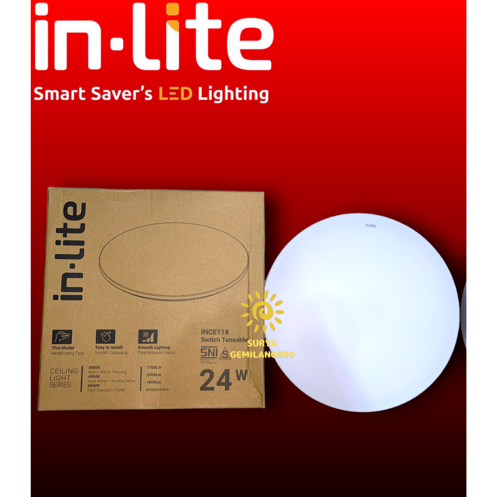 Jual Lampu Led Plafon Baret Ceiling Light Inlite W Watt Ince