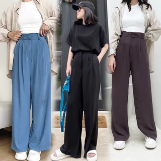 Highwaist Loose Pants Kulot Premium Crinkle